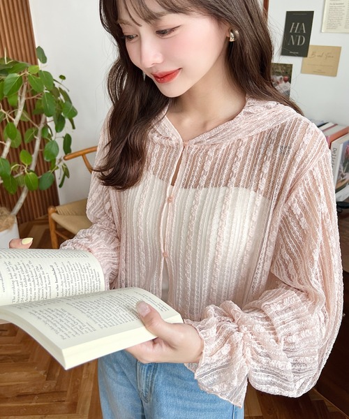 M'S GRACY フラワー レース パール カーディガン ボレロ ベージュ M'S GRACY フラワー レース パール カーディガン ボレロ ベージュ