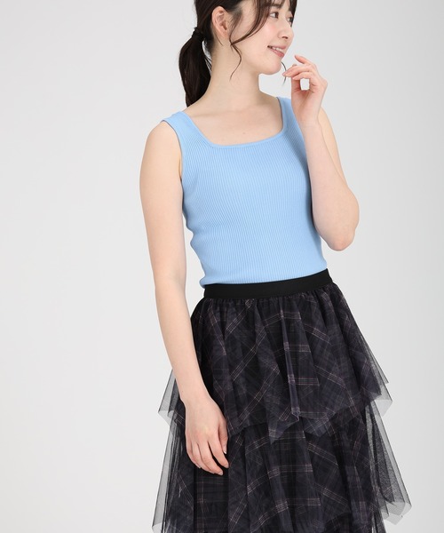fifth（フィフス）の「サマーリブニットタンクトップ（キャミソール・レディース・ピンク/ブラック/ホワイト/マスタード/ライトブルー・M）」の4枚目の写真
