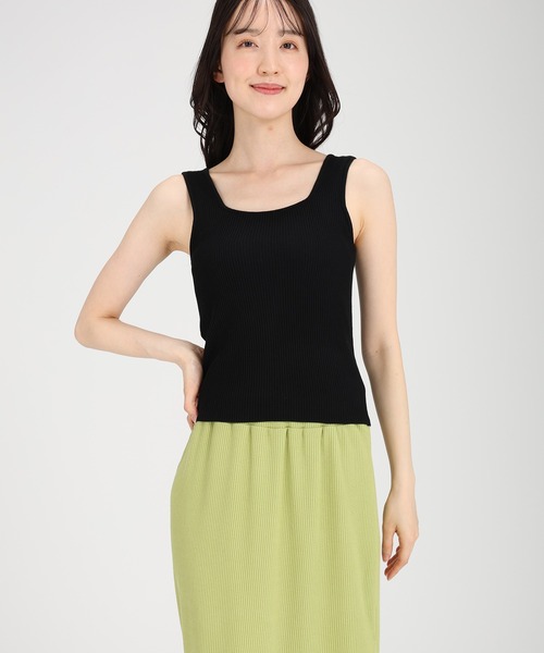 fifth（フィフス）の「サマーリブニットタンクトップ（キャミソール・レディース・ピンク/ブラック/ホワイト/マスタード/ライトブルー・M）」の3枚目の写真