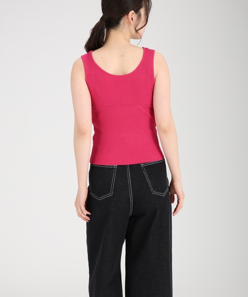 fifth（フィフス）の「サマーリブニットタンクトップ（キャミソール・レディース・ピンク/ブラック/ホワイト/マスタード/ライトブルー・M）」の12枚目の写真