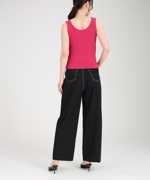 fifth（フィフス）の「サマーリブニットタンクトップ（キャミソール・レディース・ピンク/ブラック/ホワイト/マスタード/ライトブルー・M）」の14枚目の写真