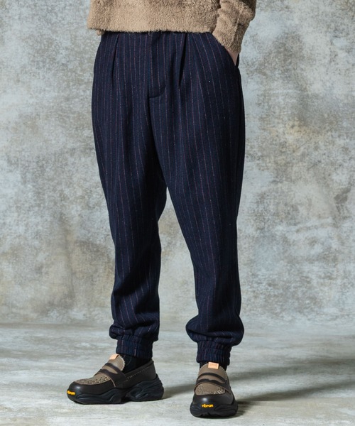 EEL ブラウン ツイード ヘリンボーン柄　スラックス Mサイズ 40%OFF】PIN STRIPE SLACKS – Shinzone
