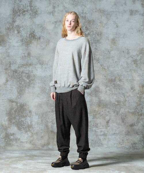 glamb（グラム）の「Deformed Tweed Slacks / デフォームツイードスラックス（スラックス・メンズ・ネイビー/ブラウン・S/M/L）」の6枚目の写真