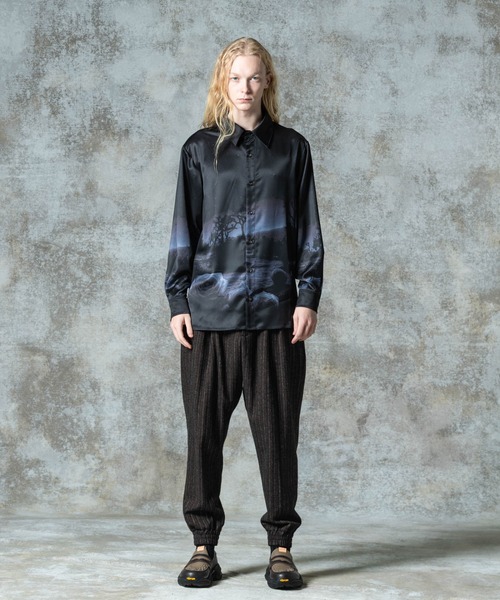 glamb（グラム）の「Deformed Tweed Slacks / デフォームツイードスラックス（スラックス・メンズ・ネイビー/ブラウン・S/M/L）」の8枚目の写真