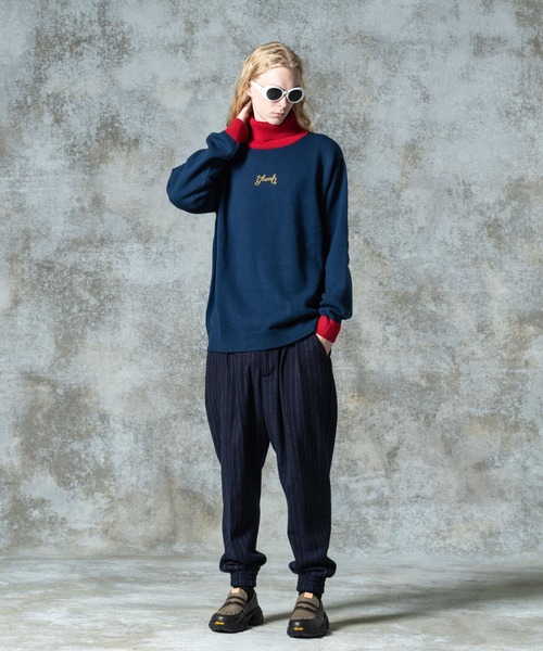 glamb（グラム）の「Deformed Tweed Slacks / デフォームツイードスラックス（スラックス・メンズ・ネイビー/ブラウン・S/M/L）」の16枚目の写真