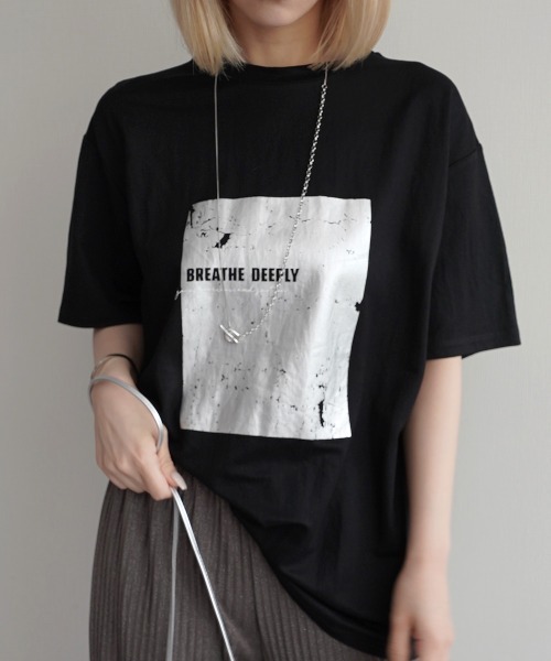 セール】箔プリント冷感Tシャツ（Tシャツ/カットソー）｜Rashik