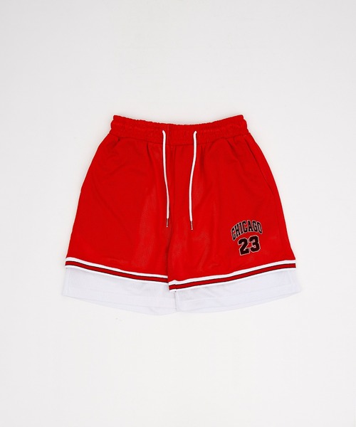 a.p.o.v.(エーピーオービー)の「a.p.o.v. CHICAGOロゴオーバーサイズメッシュハーフパンツ(その他パンツ・メンズ・ブラック/レッド・ONESIZE)」の9枚目の写真