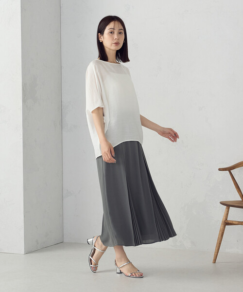 COMME CA ISM(コムサイズム)の「切替プリーツデザイン スカート(スカート・レディース・ネイビー/カーキ・MEDIUM/LARGE)」の16枚目の写真