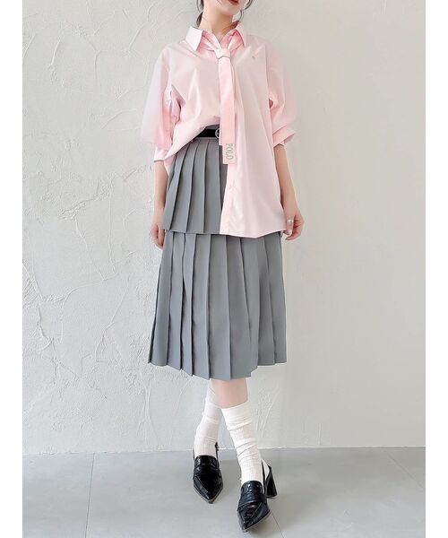 【POLOBCSコラボ/dazzlin】レイヤードプリーツミディスカート POLOBCSコラボ】レイヤードプリーツミディスカート（スカート