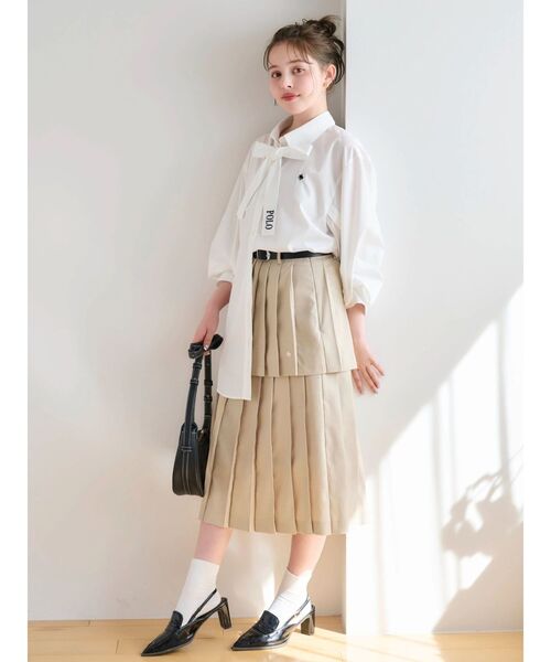 POLO BCS(ポロ ビーシーエス)の「【POLOBCSコラボ】レイヤードプリーツミディスカート(スカート・レディース・グレー/ネイビー/ベージュ・SMALL/MEDIUM)」の6枚目の写真