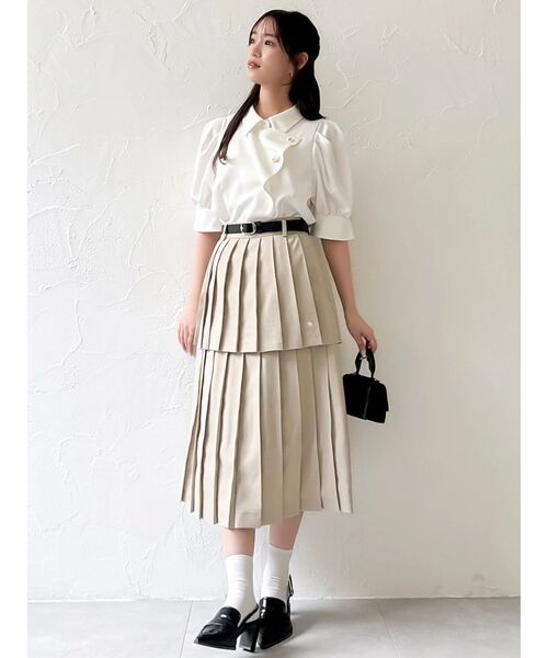 GLORY様◎dazzlinPOLOBCSコラボレイヤードプリーツミディスカート POLOBCSコラボ】レイヤードプリーツミディスカート（スカート