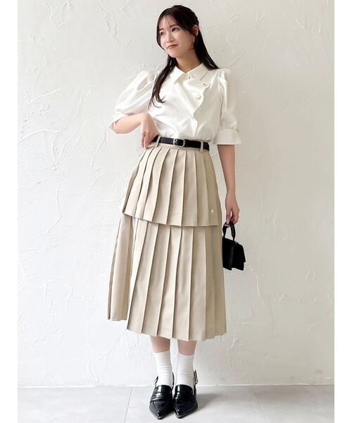 POLO BCS(ポロ ビーシーエス)の「【POLOBCSコラボ】レイヤードプリーツミディスカート(スカート・レディース・グレー/ネイビー/ベージュ・SMALL/MEDIUM)」の14枚目の写真