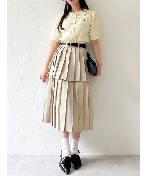 POLO BCS(ポロ ビーシーエス)の「【POLOBCSコラボ】レイヤードプリーツミディスカート(スカート・レディース・グレー/ネイビー/ベージュ・SMALL/MEDIUM)」の18枚目の写真