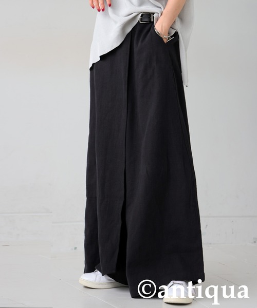 antiqua(アンティカ)の「リネンカフェパンツ(その他パンツ・レディース・ブラック/ナチュラル・ONESIZE)」の6枚目の写真