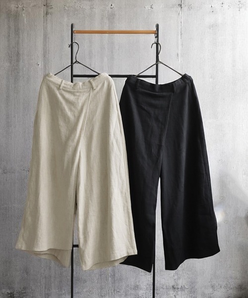 antiqua(アンティカ)の「リネンカフェパンツ(その他パンツ・レディース・ブラック/ナチュラル・ONESIZE)」の14枚目の写真