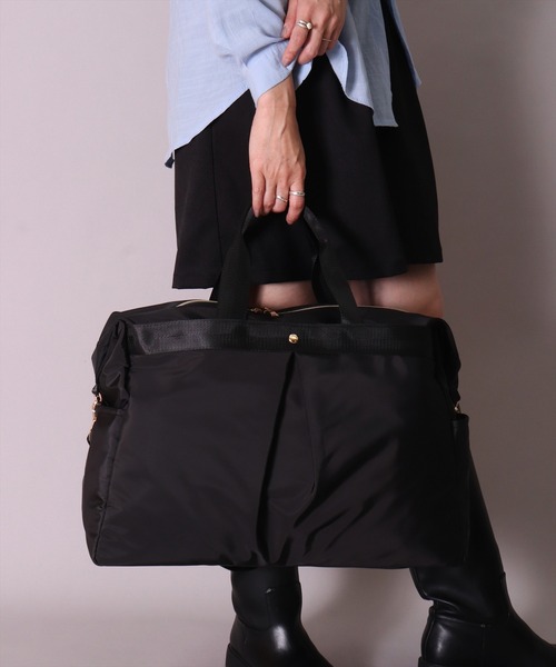 BAYBLO(ベイブロ)の「(LF)【LCC機内対応】7ポケット/20L 2WAY 高密度素材 トラベル ボストンバッグ(ボストンバッグ・レディース・ブラック/チャコールグレー/ネイビー/ベージュ・ONE SIZE)」の2枚目の写真