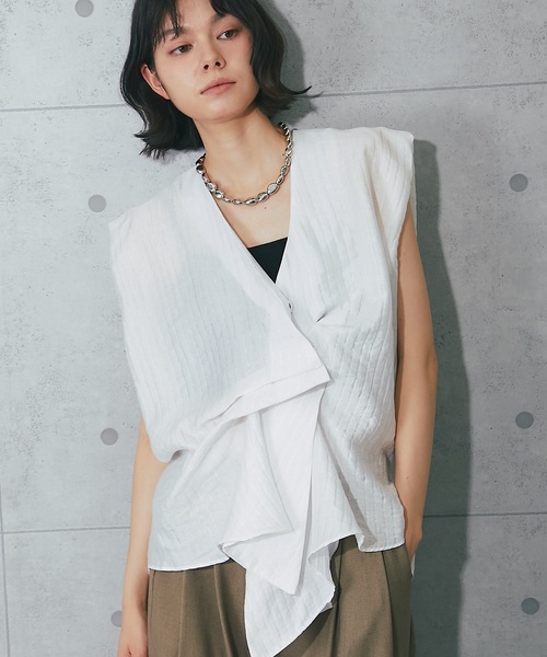 セール】Vネックノースリーブトップス（シャツ/ブラウス）｜SMILE