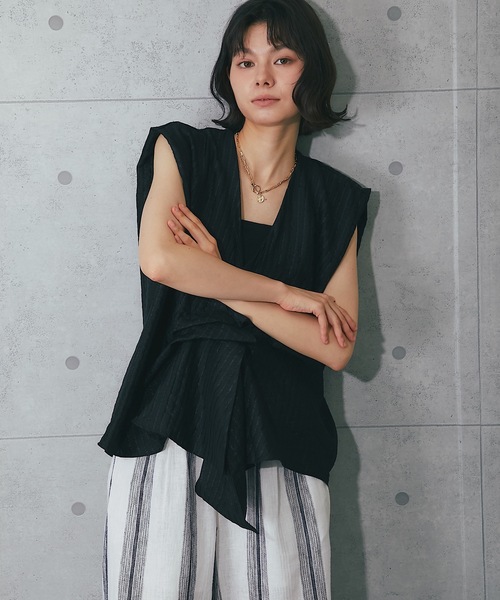 セール】Vネックノースリーブトップス（シャツ/ブラウス）｜SMILE