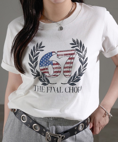 apres jour mignon(アプレジュールミニョン)の「カスレプリントTシャツ【ZOZOTOWN限定アイテム】(Tシャツ/カットソー・レディース・ホワイト系その他2/ナチュラル/ブラック系その他/ブラック/ホワイト系その他/オフホワイト・X-LARGE/フリー)」の2枚目の写真
