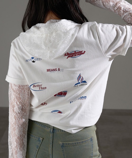 apres jour mignon(アプレジュールミニョン)の「カスレプリントTシャツ【ZOZOTOWN限定アイテム】(Tシャツ/カットソー・レディース・ホワイト系その他2/ナチュラル/ブラック系その他/ブラック/ホワイト系その他/オフホワイト・X-LARGE/フリー)」の3枚目の写真