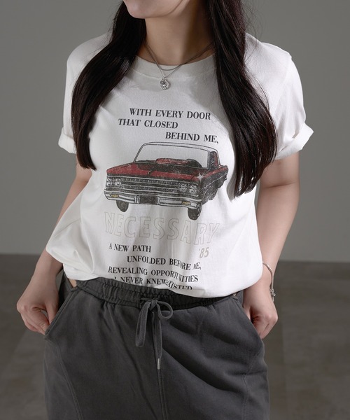 apres jour mignon(アプレジュールミニョン)の「カスレプリントTシャツ【ZOZOTOWN限定アイテム】(Tシャツ/カットソー・レディース・ホワイト系その他2/ナチュラル/ブラック系その他/ブラック/ホワイト系その他/オフホワイト・X-LARGE/フリー)」の13枚目の写真