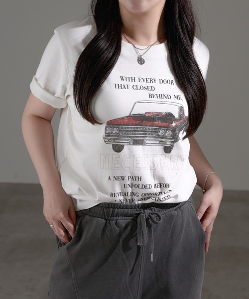 apres jour mignon(アプレジュールミニョン)の「カスレプリントTシャツ【ZOZOTOWN限定アイテム】(Tシャツ/カットソー・レディース・ホワイト系その他2/ナチュラル/ブラック系その他/ブラック/ホワイト系その他/オフホワイト・X-LARGE/フリー)」の14枚目の写真