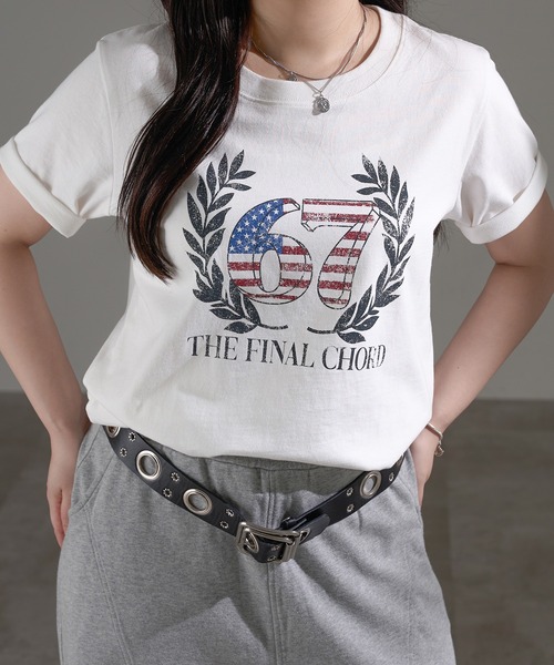 apres jour mignon(アプレジュールミニョン)の「カスレプリントTシャツ【ZOZOTOWN限定アイテム】(Tシャツ/カットソー・レディース・ホワイト系その他2/ナチュラル/ブラック系その他/ブラック/ホワイト系その他/オフホワイト・X-LARGE/フリー)」の9枚目の写真