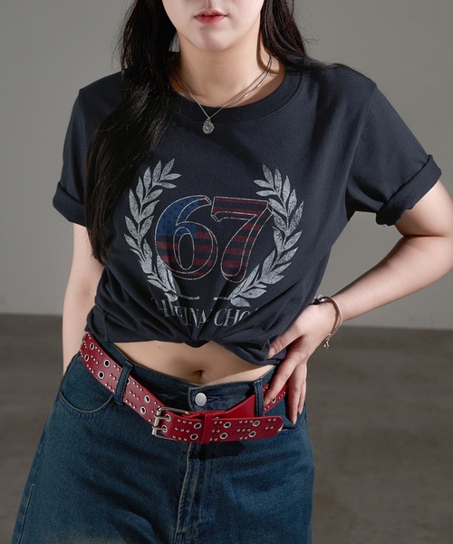 apres jour mignon(アプレジュールミニョン)の「カスレプリントTシャツ【ZOZOTOWN限定アイテム】(Tシャツ/カットソー・レディース・ホワイト系その他2/ナチュラル/ブラック系その他/ブラック/ホワイト系その他/オフホワイト・X-LARGE/フリー)」の22枚目の写真