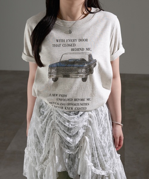apres jour mignon(アプレジュールミニョン)の「カスレプリントTシャツ【ZOZOTOWN限定アイテム】(Tシャツ/カットソー・レディース・ホワイト系その他2/ナチュラル/ブラック系その他/ブラック/ホワイト系その他/オフホワイト・X-LARGE/フリー)」の20枚目の写真