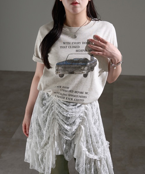 apres jour mignon(アプレジュールミニョン)の「カスレプリントTシャツ【ZOZOTOWN限定アイテム】(Tシャツ/カットソー・レディース・ホワイト系その他2/ナチュラル/ブラック系その他/ブラック/ホワイト系その他/オフホワイト・X-LARGE/フリー)」の19枚目の写真