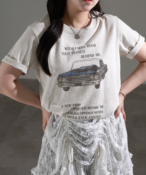 apres jour mignon(アプレジュールミニョン)の「カスレプリントTシャツ【ZOZOTOWN限定アイテム】(Tシャツ/カットソー・レディース・ホワイト系その他2/ナチュラル/ブラック系その他/ブラック/ホワイト系その他/オフホワイト・X-LARGE/フリー)」の18枚目の写真