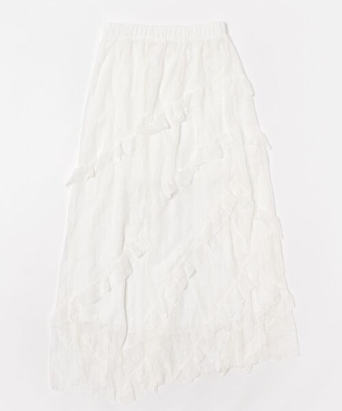 Mayree(メイリー)の「【Mayree】花柄 総レース アシンメトリーデザイン ロング丈 スカート(スカート・レディース・ホワイト・SMALL/MEDIUM/LARGE)」の6枚目の写真