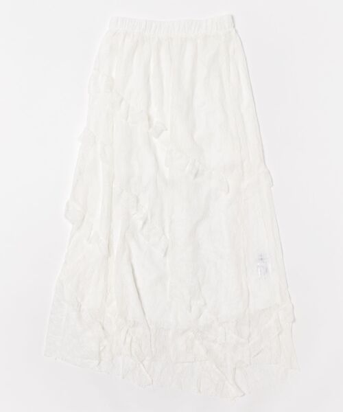Mayree(メイリー)の「【Mayree】花柄 総レース アシンメトリーデザイン ロング丈 スカート(スカート・レディース・ホワイト・SMALL/MEDIUM/LARGE)」の5枚目の写真