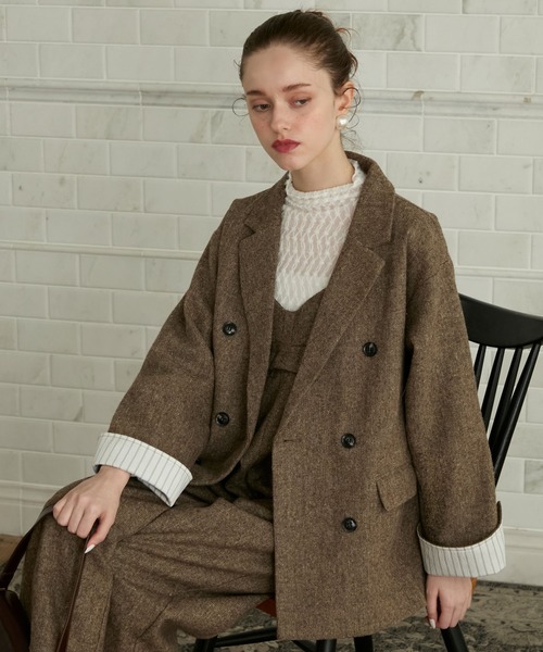 セール】【BONLECILL noir】＜セットアップ対応＞ツイードレイヤード