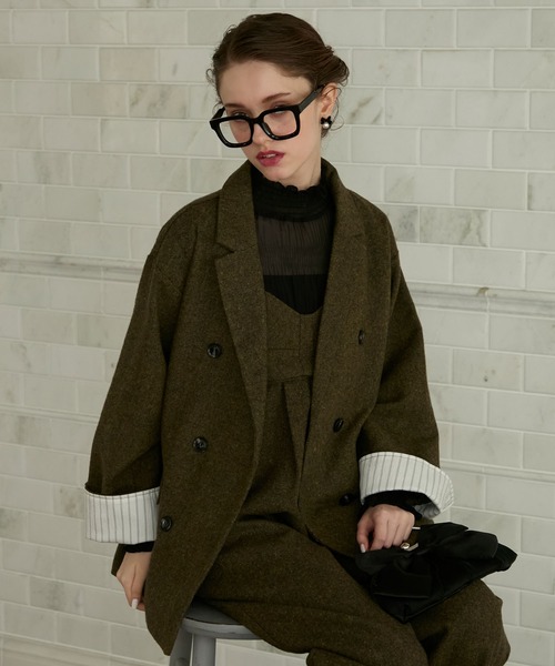 セール】【BONLECILL noir】＜セットアップ対応＞ツイードレイヤード