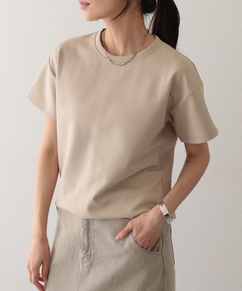 Lace Ladies(レースレディース)の「ソリッドカラー クルーネック 半袖 ベーシック Tシャツ(Tシャツ/カットソー・レディース・ブラック/チャコールグレー/ベージュ/モカ/ミント/ホワイト・S/FREE)」の5枚目の写真
