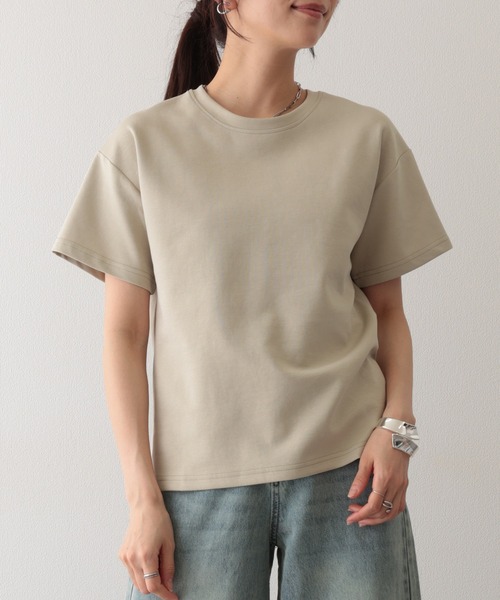 Lace Ladies(レースレディース)の「ソリッドカラー クルーネック 半袖 ベーシック Tシャツ(Tシャツ/カットソー・レディース・ブラック/チャコールグレー/ベージュ/モカ/ミント/ホワイト・S/FREE)」の6枚目の写真