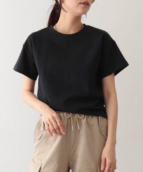 Lace Ladies(レースレディース)の「ソリッドカラー クルーネック 半袖 ベーシック Tシャツ(Tシャツ/カットソー・レディース・ブラック/チャコールグレー/ベージュ/モカ/ミント/ホワイト・S/FREE)」の2枚目の写真