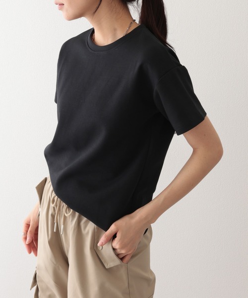 Lace Ladies(レースレディース)の「ソリッドカラー クルーネック 半袖 ベーシック Tシャツ(Tシャツ/カットソー・レディース・ブラック/チャコールグレー/ベージュ/モカ/ミント/ホワイト・S/FREE)」の8枚目の写真