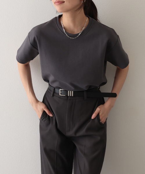 韓国 トレンド ベーシック ソリッドカラー 長袖 ルーズ シャツ セール】ソリッドカラー クルーネック 半袖 ベーシック Tシャツ