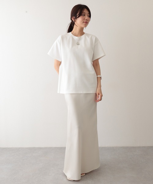 Lace Ladies(レースレディース)の「ソリッドカラー クルーネック 半袖 ベーシック Tシャツ(Tシャツ/カットソー・レディース・ブラック/チャコールグレー/ベージュ/モカ/ミント/ホワイト・S/FREE)」の22枚目の写真