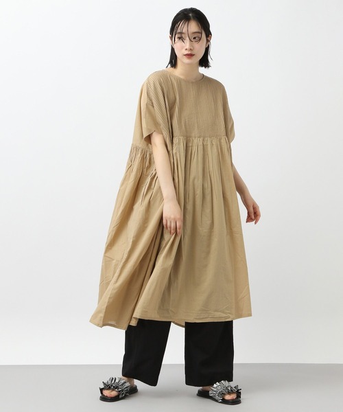 studio CLIP（スタディオクリップ）の「《natural by clip》ピンタックギャザーワンピース（ワンピース・レディース・ベージュ/ラベンダー/ブラック/その他7・FREE）」の10枚目の写真