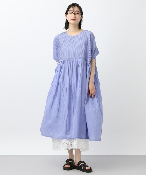 セール】《natural by clip》ピンタックギャザーワンピース