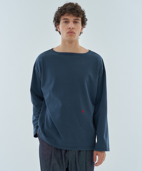 ESTNATION（エストネーション）の「aftersunshine / ボートネック ロングスリーブカットソー（Tシャツ/カットソー・メンズ・ネイビー/ホワイト・LARGE/MEDIUM）」の3枚目の写真