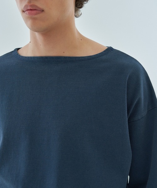 ESTNATION（エストネーション）の「aftersunshine / ボートネック ロングスリーブカットソー（Tシャツ/カットソー・メンズ・ネイビー/ホワイト・LARGE/MEDIUM）」の4枚目の写真