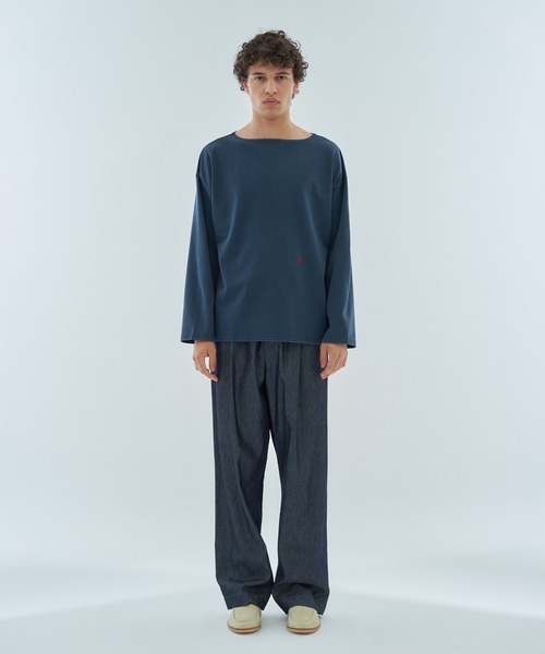 ESTNATION（エストネーション）の「aftersunshine / ボートネック ロングスリーブカットソー（Tシャツ/カットソー・メンズ・ネイビー/ホワイト・LARGE/MEDIUM）」の6枚目の写真