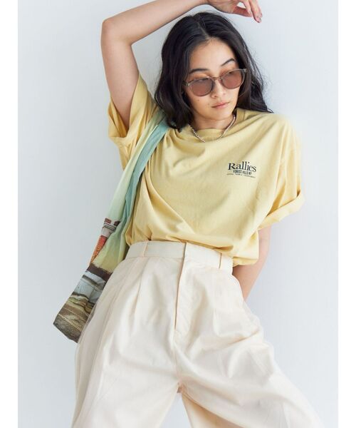 Ungrid（アングリッド）の「RalliesロゴプリントTee（Tシャツ/カットソー・レディース・オフホワイト/イエロー/パープル・FREE）」の5枚目の写真