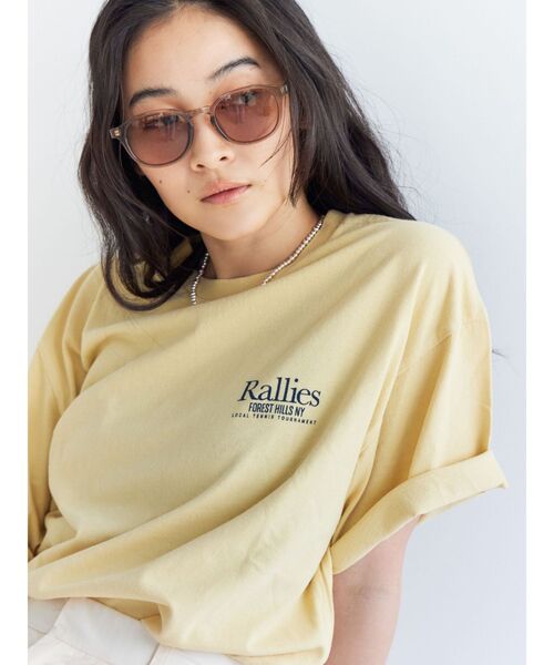 Ungrid（アングリッド）の「RalliesロゴプリントTee（Tシャツ/カットソー・レディース・オフホワイト/イエロー/パープル・FREE）」の6枚目の写真