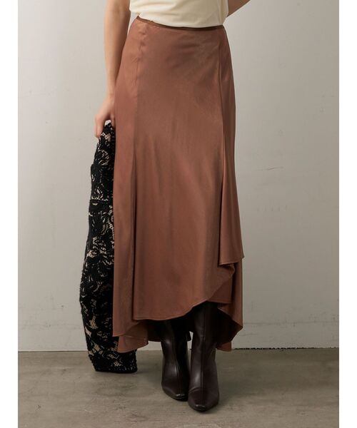 LAGUNAMOON（ラグナムーン）の「クロスレイヤードナロースカート（スカート・レディース・ブラウン/ミント/ベージュ/アイボリー・SMALL/MEDIUM）」の10枚目の写真