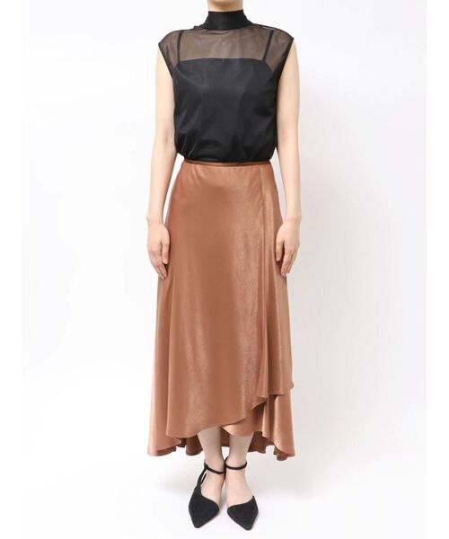 LAGUNAMOON（ラグナムーン）の「クロスレイヤードナロースカート（スカート・レディース・ブラウン/ミント/ベージュ/アイボリー・SMALL/MEDIUM）」の16枚目の写真